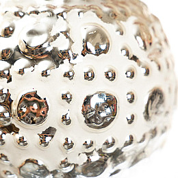 Елочная игрушка Elisey Шар 8 см Серебристый с белым (004NB)