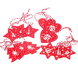 Набор игрушек Elisey Новогодняя сказка 5 см Красный с белым (0446j)