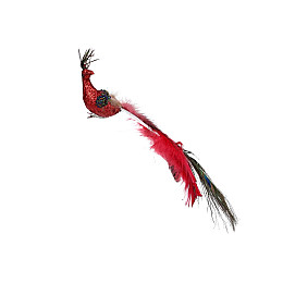 Декоративный Павлин на клипсе BonaDi 2 см Красный (743-357)
