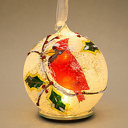 Куля новорічна Elisey Куля з пташкою 10 см Разноцветный (096NB)