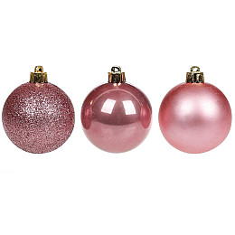 Шар новогодний BonaDi D-6 см 24 шт Розовый (147-744)