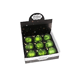 Набор елочных шаров BonaDi 10 см 9 шт Зеленый (854-331)