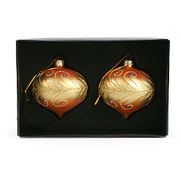 Набор елочных украшений BonaDi 2 шт 8 см Оранжевый (118-S13)