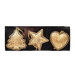 Набор елочных украшений BonaDi 3 шт 9 см Золотистый (785-521)