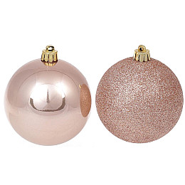 Шар новогодний BonaDi D-8 см 12 шт Бежевый (147-343)