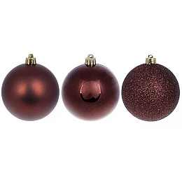 Шар новогодний BonaDi D-8 см 12 шт Шоколадный (147-524)