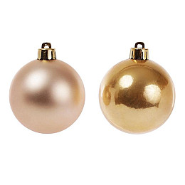 Набор пластиковых новогодних шаров Flora 6 шт D-6 см Золотистый (11654)