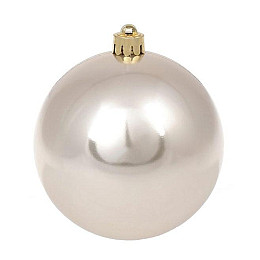 Набор пластиковых новогодних шаров Flora 2 шт D-10 см Шампань (12063)