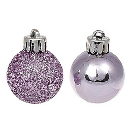 Набор пластиковых новогодних шаров Flora 20 шт D-3 см Сиреневый (12043)