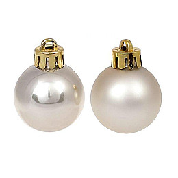 Набор пластиковых новогодних шаров Flora 20 шт D 3 см Шампань (12054)