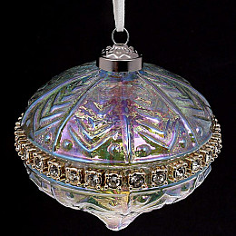 Елочная игрушка Flora Н-10 см Прозрачный с золотистым (12634)