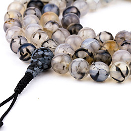 Четки из натурального камня Swayambhu ST Агат «Вены дракона» 108 бусин 8.5 мм (27173)