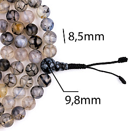 Четки из натурального камня Swayambhu ST Агат «Вены дракона» 108 бусин 8.5 мм (27173)