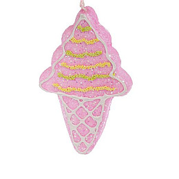 Елочное украшение BonaDi Мороженое 4 шт 15 см Оранжевый/розовый (182-771)