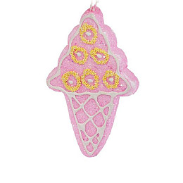 Елочное украшение BonaDi Мороженое 4 шт 15 см Оранжевый/розовый (182-771)