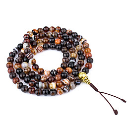 Четки из сардоникса HandiCraft 108 бусин 8.3 мм медь (27197)