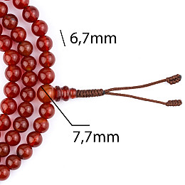 Четки из сердолика HandiCraft 108 бусин 6.7 мм (27196)