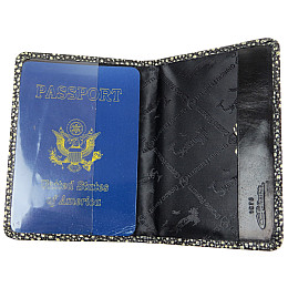 Кожаная обложка на паспорт Giorgio Ferretti Черный с желтым (GF00019076)