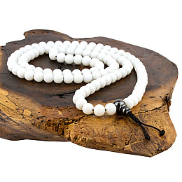 Четки мала из натурального камня Молочный агат Swayambhu ST 108 бусин 8.6 мм (27181)