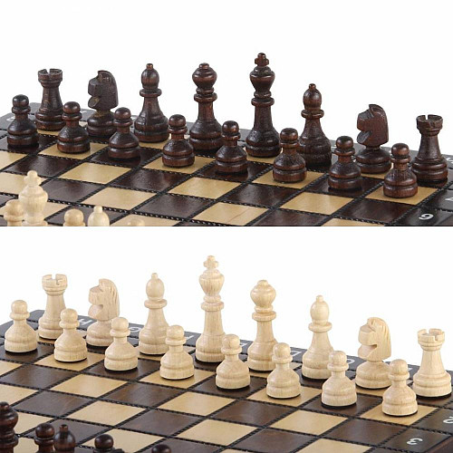 Шахматы шашки нарды 3в1 (2в1) деревянные 27 х 27 см MADON (142)