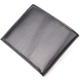 Мужской зажим из гладкой кожи KARYA 21052 Черный