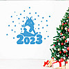 Наклейка виниловая "Зайка 2023" Zatarga S 450х485мм (голубой)