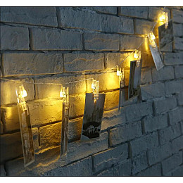 Гирлянда для фотографий с прищепками Fuji instax 10 м Теплый белый (202710)