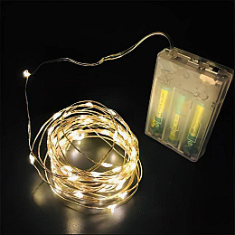 Гирлянда Hoz Роса на батарейках 100 LED 10 м Белый теплый (1978-07)