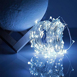 Гирлянда Hoz Роса на батарейках 100 LED 10 м Холодный белый (MR66567)