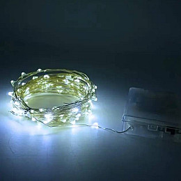 Гирлянда Hoz Роса на батарейках + USB 100 LED 10 м Холодный белый (MR66570)