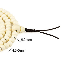 Четки тантрические из кости яка Swayambhu ST 108 бусин 6.2 мм (07497)