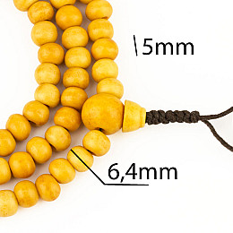 Четки тантрические из кости яка Swayambhu ST 108 бусин 6.4 мм (27089)