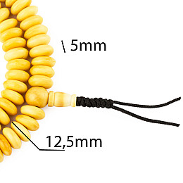 Четки тантрические из кости яка Swayambhu ST плоские 108 бусин 12.5 мм (12502)