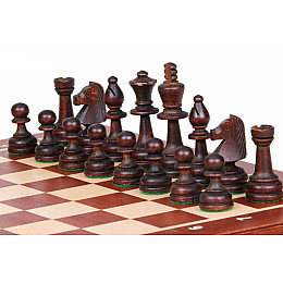 Деревянные шахматы турнирные с утяжелителем №4 для соревнований 40,5 х 40,5 см Madon (94)