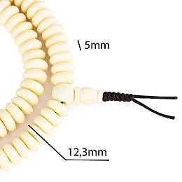 Четки тантрические из кости яка Swayambhu ST 108 бусин плоские 12.3 мм (12503)