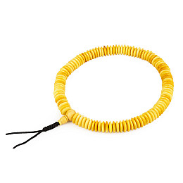 Четки тантрические из кости яка Swayambhu ST 108 бусин плоские 12.3 мм (12504)