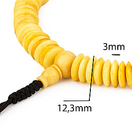 Четки тантрические из кости яка Swayambhu ST 108 бусин плоские 12.3 мм (12504)