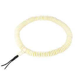 Четки тантрические из кости яка Swayambhu ST 108 бусин плоские 12.3 мм (12505)