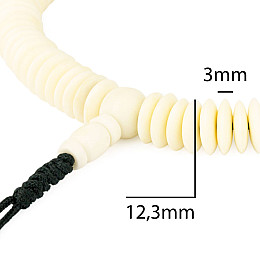 Четки тантрические из кости яка Swayambhu ST 108 бусин плоские 12.3 мм (12505)