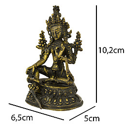 Статуя Kailash Зеленая Тара Бронза Оксид 10.2 см Ручная работа (26325)