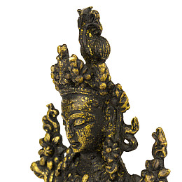 Статуя Kailash Зеленая Тара Бронза Оксид 10.2 см Ручная работа (26325)