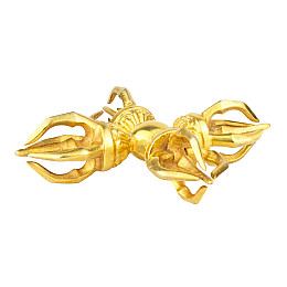 Двойной скрещенный ваджр HandiCraft Бронза Позолота Пять спиц 11 см (26370)