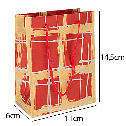 Сумочка подарочная бумажная с ручками Gift bag Сесиль 14.5х11х6 см Красный (11960)