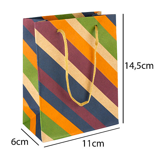 Сумочка подарочная бумажная с ручками Gift bag Леконсьель14.5х11х6 см Разноцветная (11965)