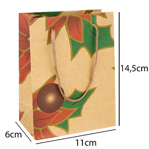 Сумочка подарочная бумажная с ручками Gift bag Кедиферон14.5х11х6 см Разноцветная (11967)