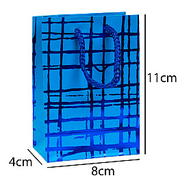 Сумочка подарочная бумажная с ручками Gift bag Luxury 11х8х4 см Голубой (19214)