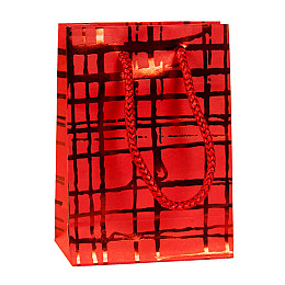 Сумочка подарочная бумажная с ручками Gift bag Luxury 11х8х4 см Красный (19215)