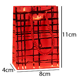 Сумочка подарочная бумажная с ручками Gift bag Luxury 11х8х4 см Красный (19215)