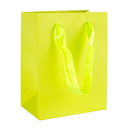 Сумочка подарочная бумажная с ручками Gift bag Diamants 14х11х6.5 см Лимонный (19383)