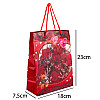 Сумочка подарочная пластиковая с ручками Gift bag Сердца и розы 23х18х7.5 см Красный (13951)